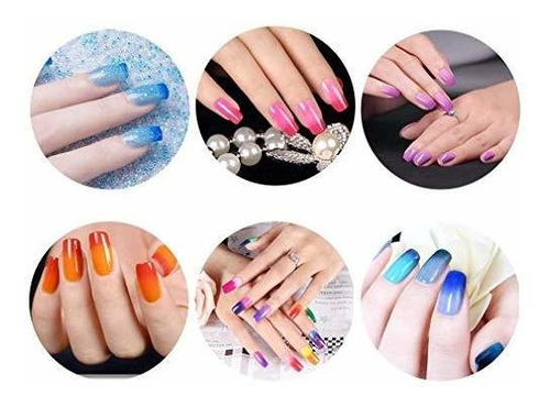Esmalte De Gel En Color Verde Cambia Color Con Temperatura