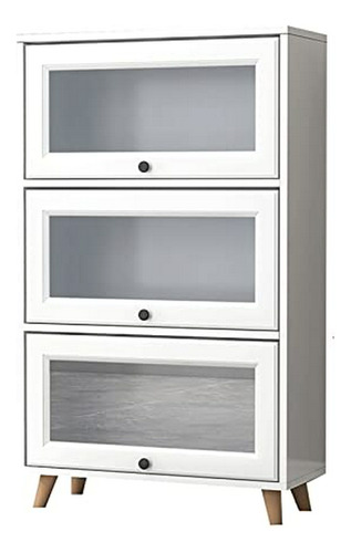 Librero Multiusos Con Puerta De Vidrio - Brass/acero Inox. 8