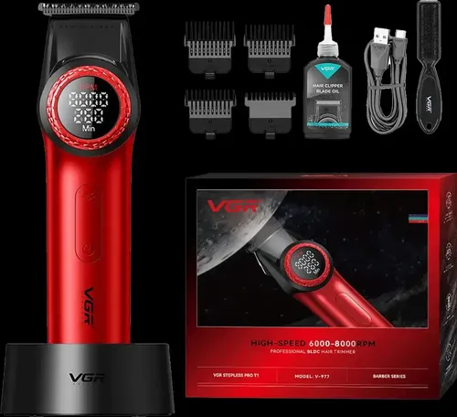 Kit 3 Máquinas VGR Stepless Pro V001 V977 V377 Red Vermelho