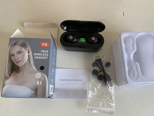 Imagen 6 de 6 de Auriculares Bluetooth F9 Tws 4hs De Musica + Power Bank