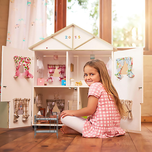 Cuna De Bebé: Litera De Metal Con Escalera 1/12 Muebles Retr