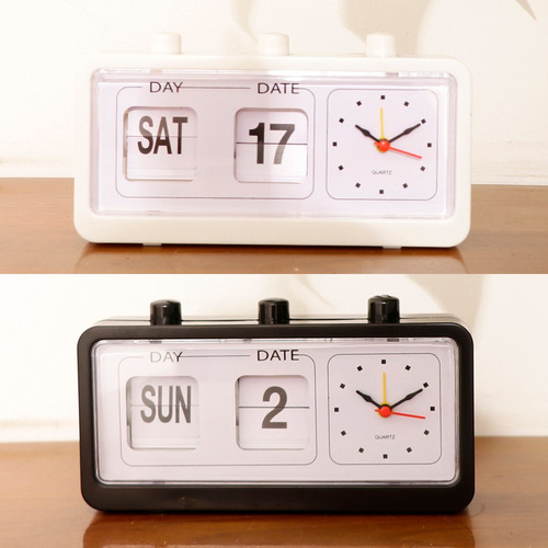 Relógio De Mesa Retrô Com Mudança De Data/dia E Volta