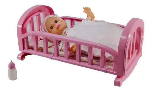 Bebe Bebote Goma Sonido + Cunita 39 Cm Monsi