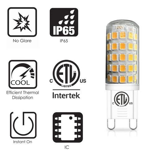 Votatec 10 Paquete Bombilla Led G9, Reemplazo G9 6w Para Hal