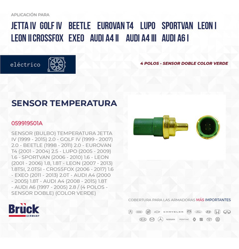 Bulbo Sensor Temperatura Leon 2003 1.8 20v 059919501a