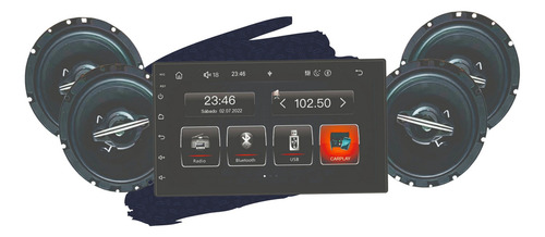 Kit Som Multimidia Roadstar Rs765br + 2 Pares De 6 200w