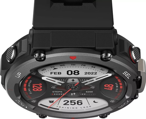 Smartwatch Amazfit T-Rex 2 1.39" caja de aleación de polímero astro black/gold, malla astro black/gold de silicona y bisel astro black y gold
