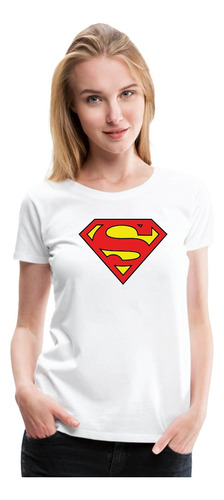 Polera Superman Superheroe Algodon  Mujer/niña