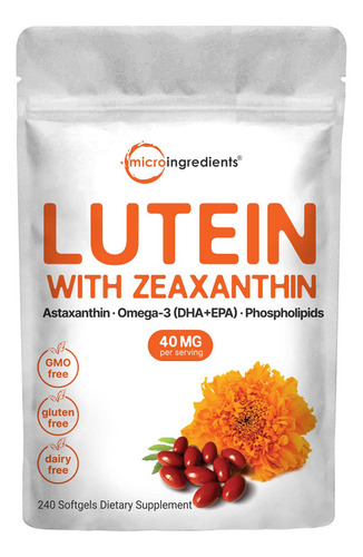 Micro Ingredients Luteína Y Zeaxantina 40 Mg Cápsulas Blan