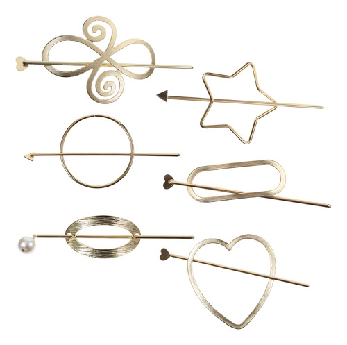 Hebilla De Pelo Simple Arrow Pearl, 6 Unidades
