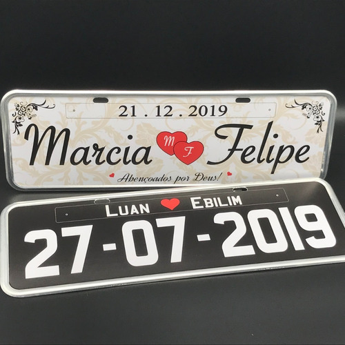 Placa Personalizada Carro, Casamento, Lembrancinhas **em Aço