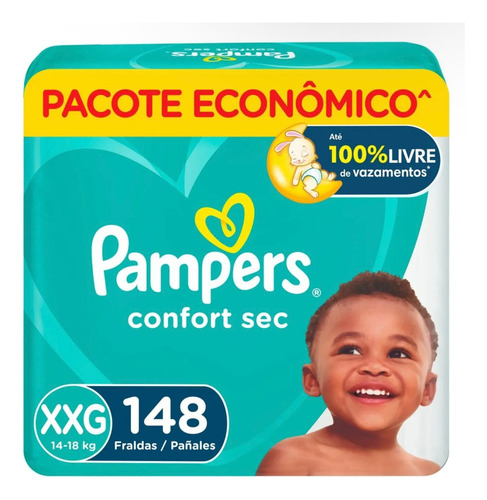 Fraldas Pampers Confort Sec Xxg 148 U Gênero Sem Gênero