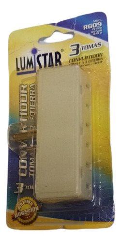 Convertidor Toma 1a3 C/tierra Lumistar 15amp/125v/1875w Rg09