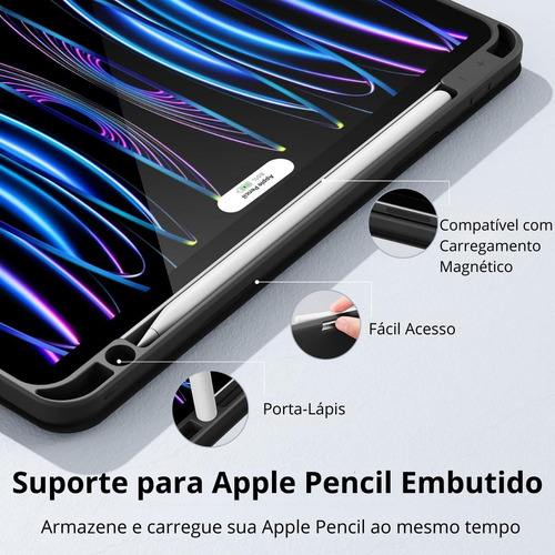 Capa Esr Proteção 360 C/ Porta Apple Pencil P/ iPad Pro 12.9