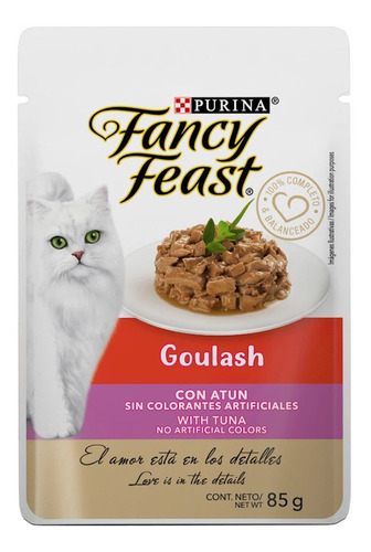 Imagen 1 de 1 de Sobre Comida Gato Purina Fancy Feast Goulash Atún 85gr
