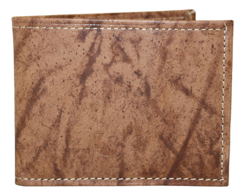 Billetera De Cuero Para Hombre Tarjetero Color Marrón Diseño De La Tela Liso