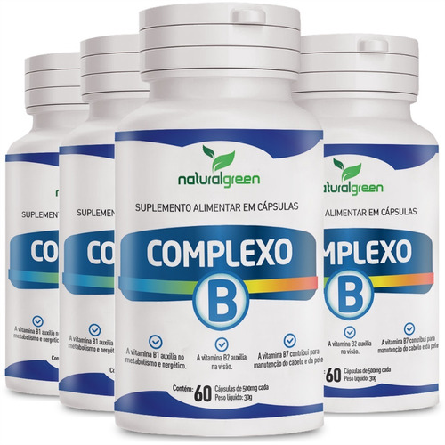 Complexo B Vitaminas B1 B2 B3 B5 B7 B9 B12 240cáps Imunidade