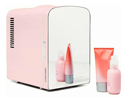 Chefman - Mini Refrigerador Skincare Rosa Portátil