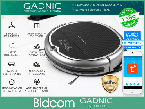 Aspiradora Robot Gadnic Inteligente App Trapeadora Trapea