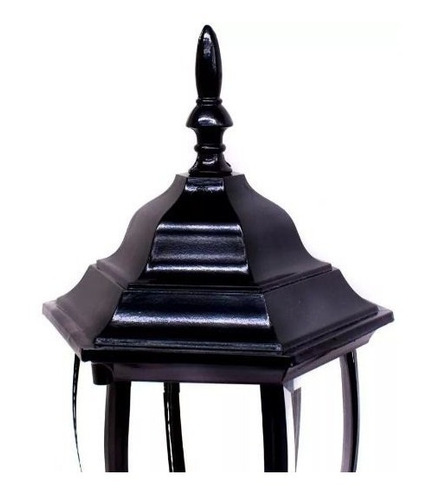 Farol Exterior Colonial Metálico Luz Vintage Negro Barril