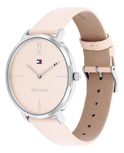 Reloj Tommy Hilfiger Para Mujer De Cuero 1782378 Ss Color de la malla Rosa Color del bisel Plateado Color del fondo Rosa