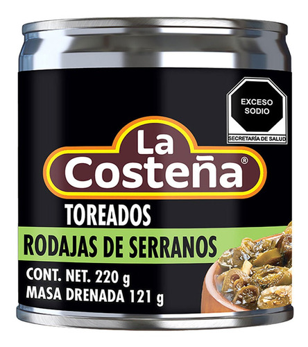 Chiles Serranos La Costeña Toreados En Rodajas 220g