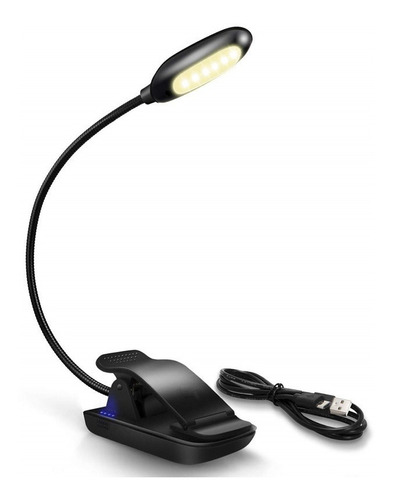 Lampara Lectura Led Clip Recargable Indicador Batería