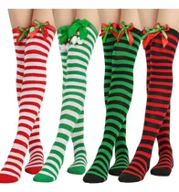 Comprar 4 Pares De Calcetines Largos A Rayas Calcetines De Navidad