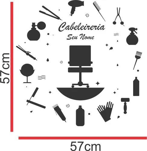 Adesivo Cabeleireira Salão Feminino Cabeleireiro Cab 38