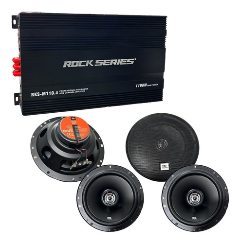 Amplificador De 4 Canales Rock Series + 4 Bocinas 6.5 Jbl