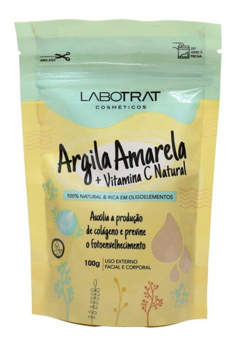 Argila Amarela Pó Vitamina C Facial Corporal Labotrat 100g