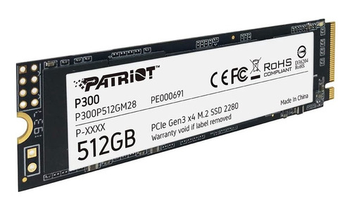 Disco Solido Ssd Patriot P300 512gb M.2 Pcle Gen 3x4 Nvme 