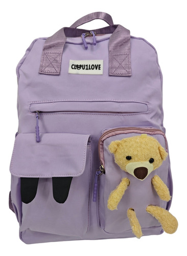 Mochila Escolar Impermeable Con Peluche Calidad Premium