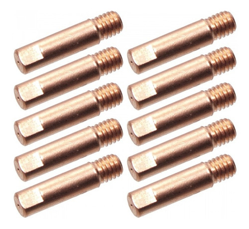 Kit 10un Bico Contato 1.0mm M6x25 Tocha Mig V8 Tork Boxer