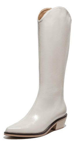 Botas De Cuero Genuino Con Pierna Gruesa De Mm, Botas