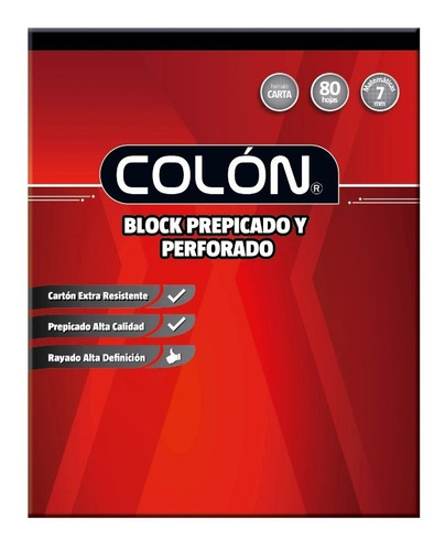 Block Prepicada 7mm Tamaño Carta. Colon