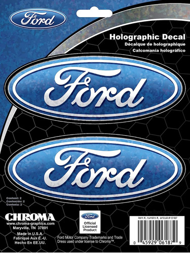 Calcomanías Holográficas Con Logo Ford Ovalado 6187 Chroma