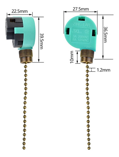 Interruptor De Ventilador De Techo Zing Ear Ze-268s6 F, 6 Un