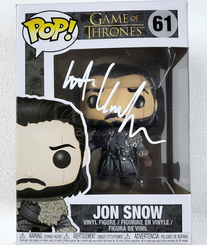 Funko Pop! Firmado Kit Harington Jon Snow Game Of Thrones 61