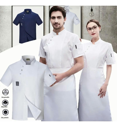 Filipinas, Camisa De Manga Corta, Uniforme De Chef, Algodón