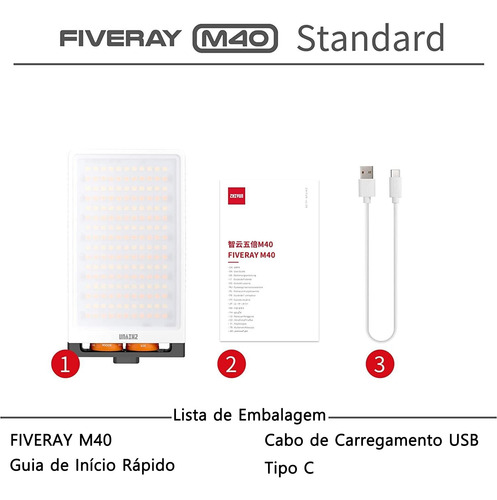 Zhiyun Fiveray M40 40w Led Bicolor Luz De Vídeo Portátil