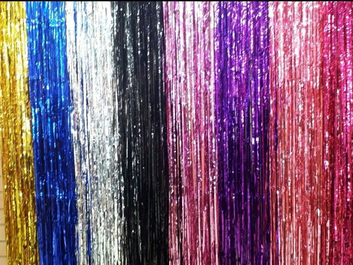 Cortinas Metalizadas Colores Para Fiestas Decoracion - Globo