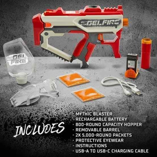 Pistola Hidrogel Nerf Mythic C/10000 Cargas Gel Lanzador