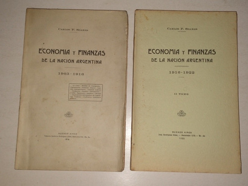 Economia Y Finanzas Nacion Argentina 2 Tomos - Soares