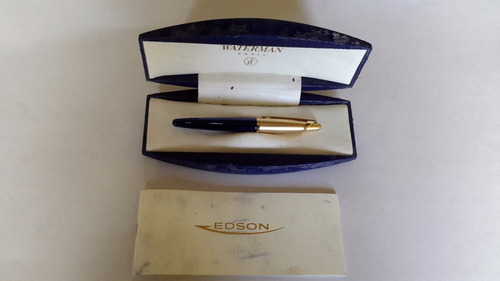Caneta Waterman Edson Tinteiro Pena M Zero Completa