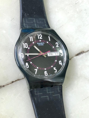 Reloj Swatch De Caucho Negro Original