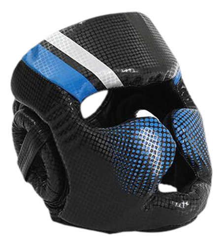 Casco De Boxeo, Protección Facial Completa, Equipo Azul M
