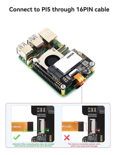 Placa Adaptadora Para Raspberry Pi5 Pcie A M.2 Compatible Co