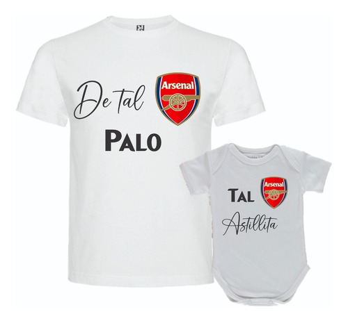 Remera Papá Con Body Bebé Regalo Arsenal Todos Los Equipos