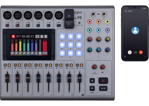 Gravador Zoom Podtrak P8 Podcast Multitrack Loja Alphahome